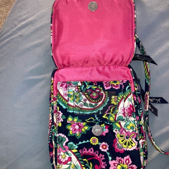 Vera Bradley Paisley Crossbody Bag - Navy and Pink - Picture 3 of 7